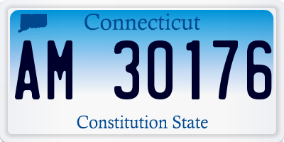 CT license plate AM30176