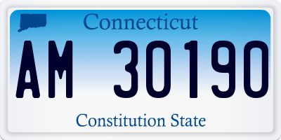 CT license plate AM30190