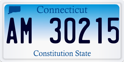 CT license plate AM30215