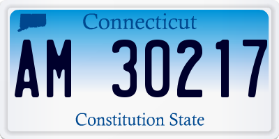 CT license plate AM30217