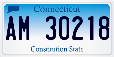 CT license plate AM30218