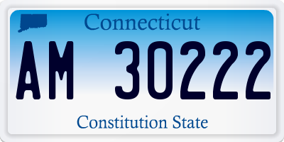CT license plate AM30222