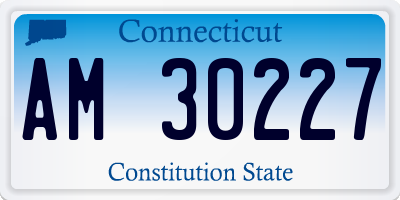 CT license plate AM30227