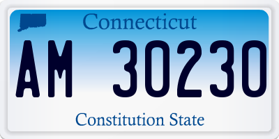 CT license plate AM30230
