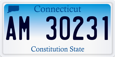 CT license plate AM30231