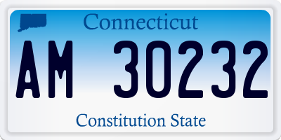 CT license plate AM30232