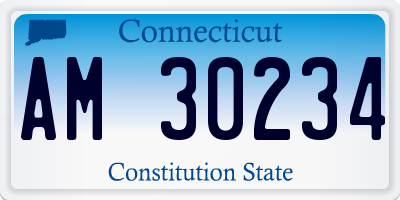 CT license plate AM30234