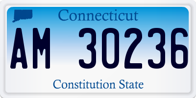CT license plate AM30236