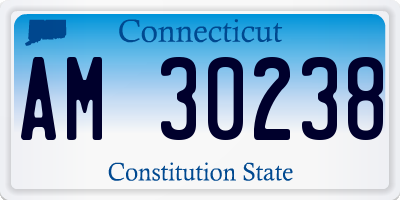 CT license plate AM30238