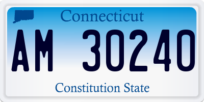 CT license plate AM30240