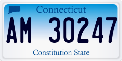 CT license plate AM30247