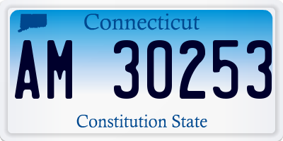 CT license plate AM30253