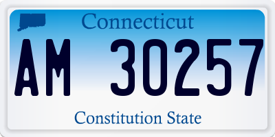 CT license plate AM30257