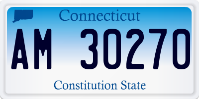 CT license plate AM30270