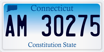 CT license plate AM30275