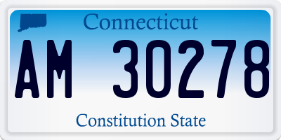 CT license plate AM30278