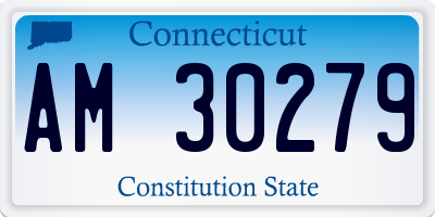 CT license plate AM30279