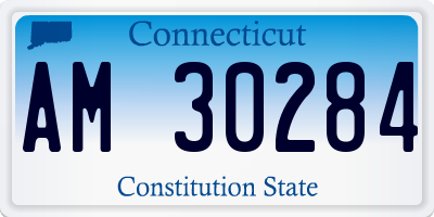 CT license plate AM30284