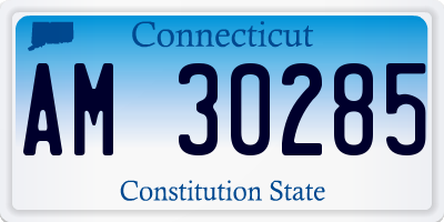 CT license plate AM30285