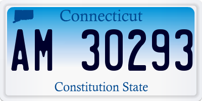 CT license plate AM30293