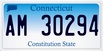 CT license plate AM30294