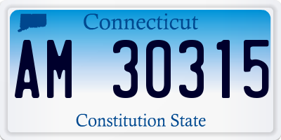 CT license plate AM30315