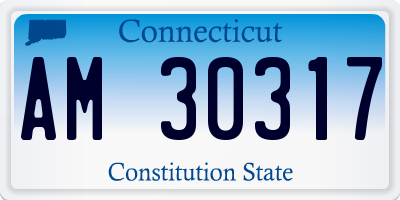 CT license plate AM30317