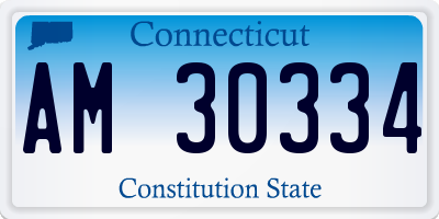 CT license plate AM30334