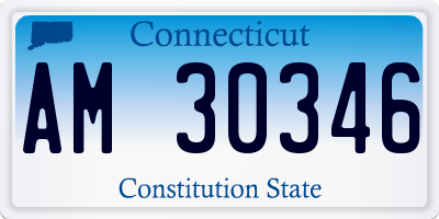 CT license plate AM30346