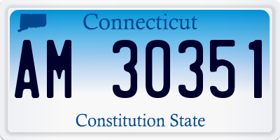 CT license plate AM30351