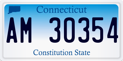 CT license plate AM30354