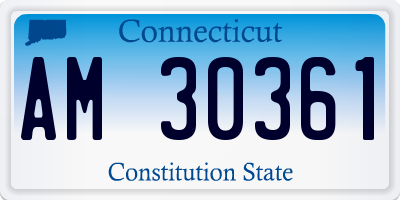 CT license plate AM30361
