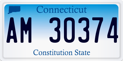 CT license plate AM30374