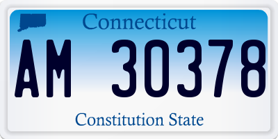 CT license plate AM30378