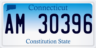 CT license plate AM30396