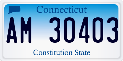 CT license plate AM30403