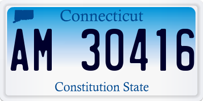 CT license plate AM30416
