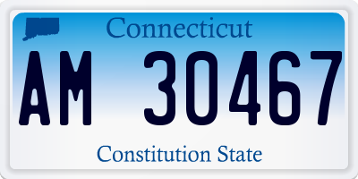 CT license plate AM30467