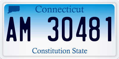 CT license plate AM30481