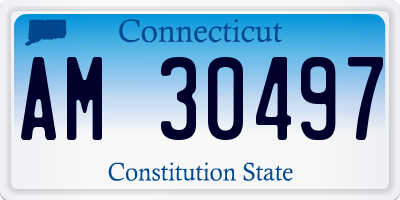 CT license plate AM30497
