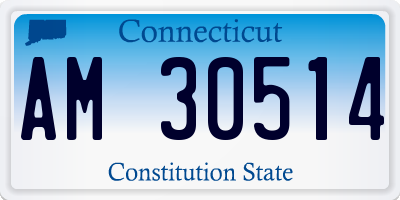 CT license plate AM30514