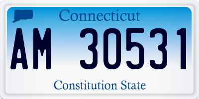 CT license plate AM30531