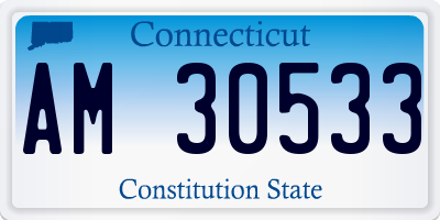 CT license plate AM30533
