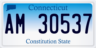 CT license plate AM30537
