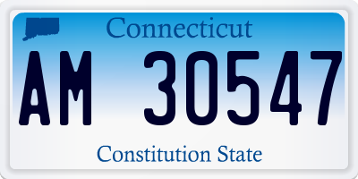 CT license plate AM30547