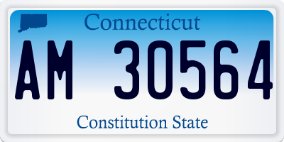 CT license plate AM30564