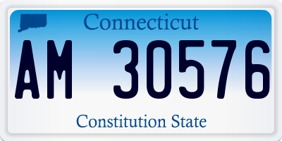 CT license plate AM30576