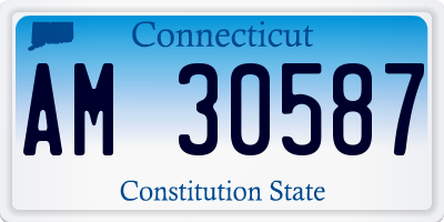 CT license plate AM30587