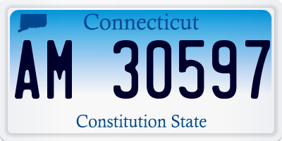 CT license plate AM30597