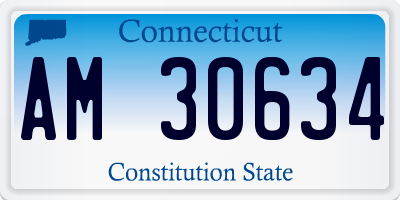 CT license plate AM30634